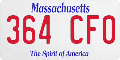 MA license plate 364CF0
