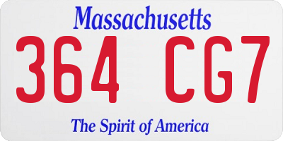 MA license plate 364CG7
