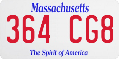 MA license plate 364CG8