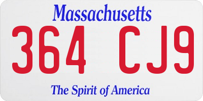 MA license plate 364CJ9