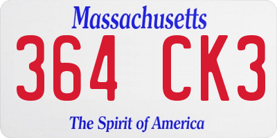 MA license plate 364CK3