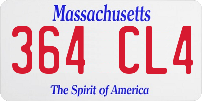 MA license plate 364CL4