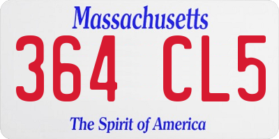 MA license plate 364CL5
