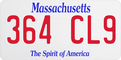MA license plate 364CL9