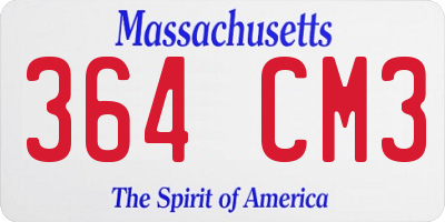 MA license plate 364CM3