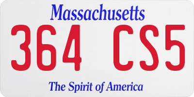 MA license plate 364CS5