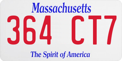 MA license plate 364CT7