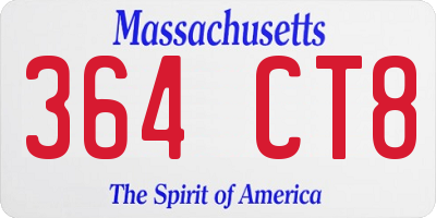 MA license plate 364CT8