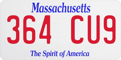 MA license plate 364CU9