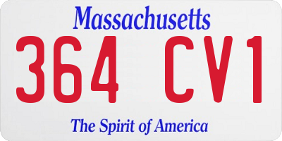 MA license plate 364CV1