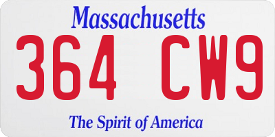 MA license plate 364CW9