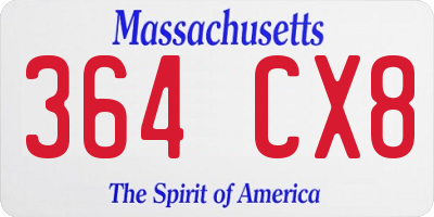MA license plate 364CX8