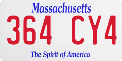 MA license plate 364CY4