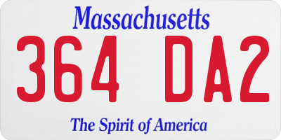 MA license plate 364DA2