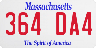 MA license plate 364DA4