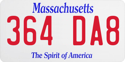 MA license plate 364DA8