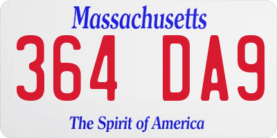 MA license plate 364DA9