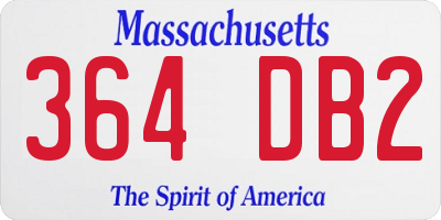 MA license plate 364DB2