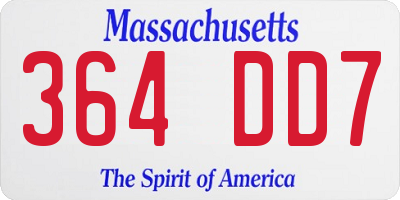 MA license plate 364DD7