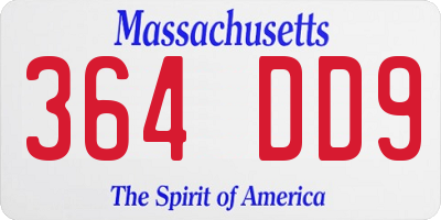 MA license plate 364DD9