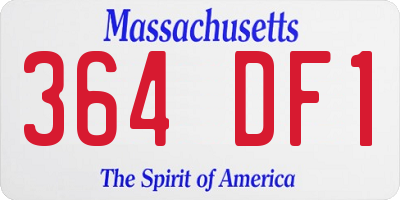 MA license plate 364DF1