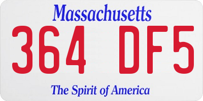 MA license plate 364DF5
