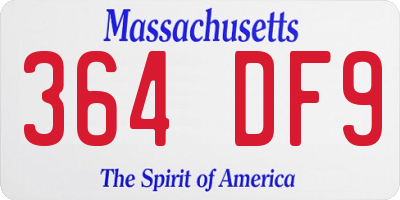 MA license plate 364DF9