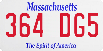 MA license plate 364DG5