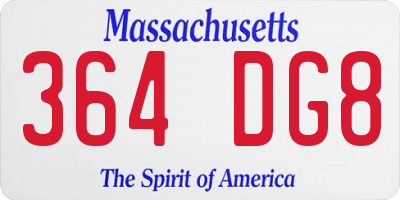 MA license plate 364DG8