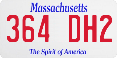 MA license plate 364DH2