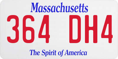 MA license plate 364DH4