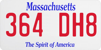 MA license plate 364DH8