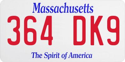 MA license plate 364DK9
