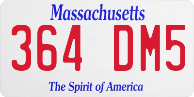 MA license plate 364DM5
