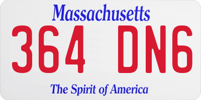 MA license plate 364DN6