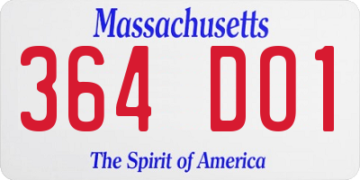 MA license plate 364DO1
