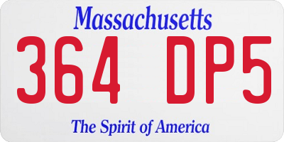 MA license plate 364DP5