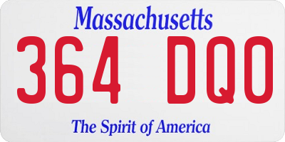 MA license plate 364DQ0