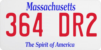 MA license plate 364DR2
