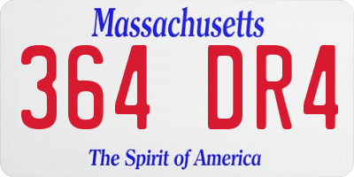 MA license plate 364DR4