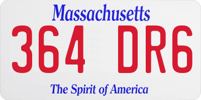 MA license plate 364DR6