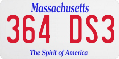 MA license plate 364DS3