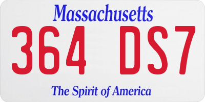 MA license plate 364DS7