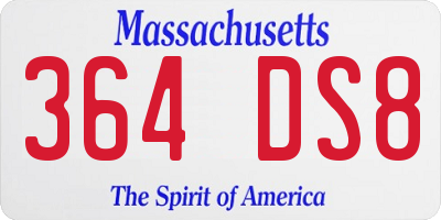 MA license plate 364DS8