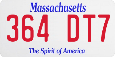 MA license plate 364DT7