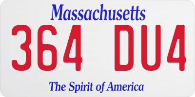 MA license plate 364DU4