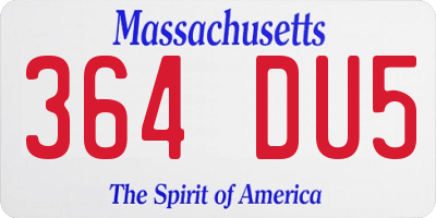 MA license plate 364DU5