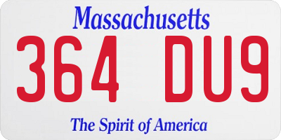 MA license plate 364DU9