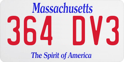 MA license plate 364DV3
