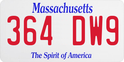 MA license plate 364DW9